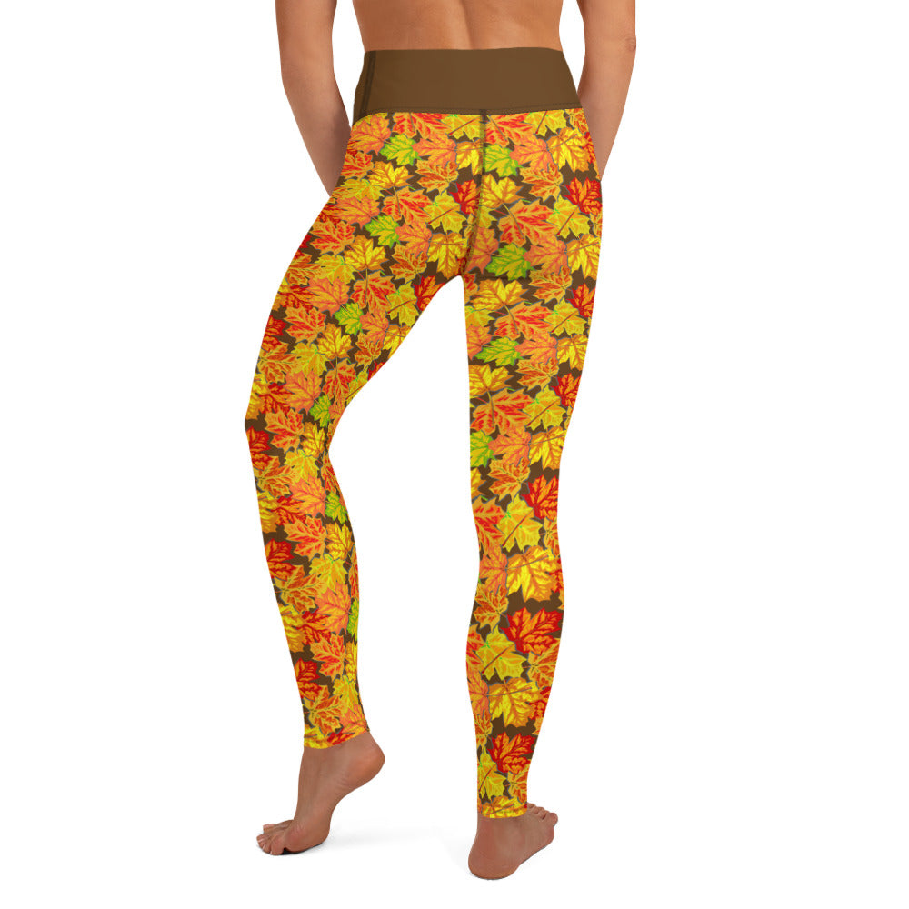 Fallen Fall Leaves Yoga Leggings