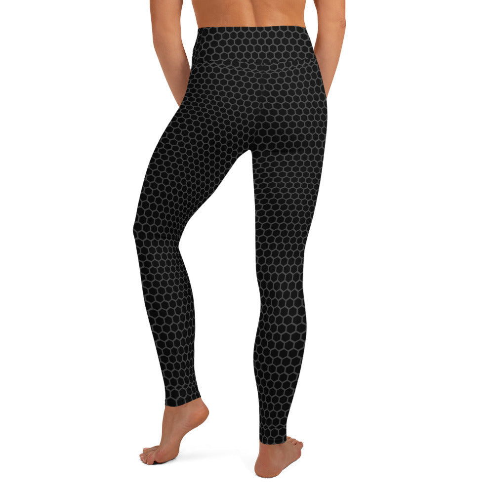 Black Carbon Fiber Yoga Leggings