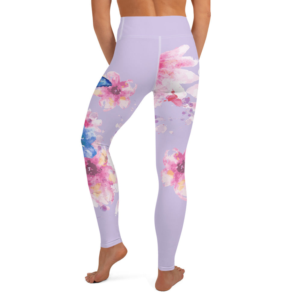 Watercolor Spring Yoga Leggings