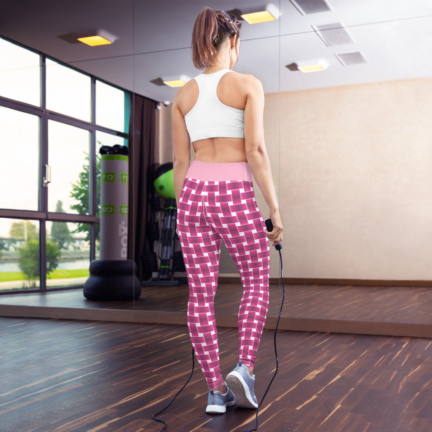 Pretty in Pink Plaid Yoga Leggings