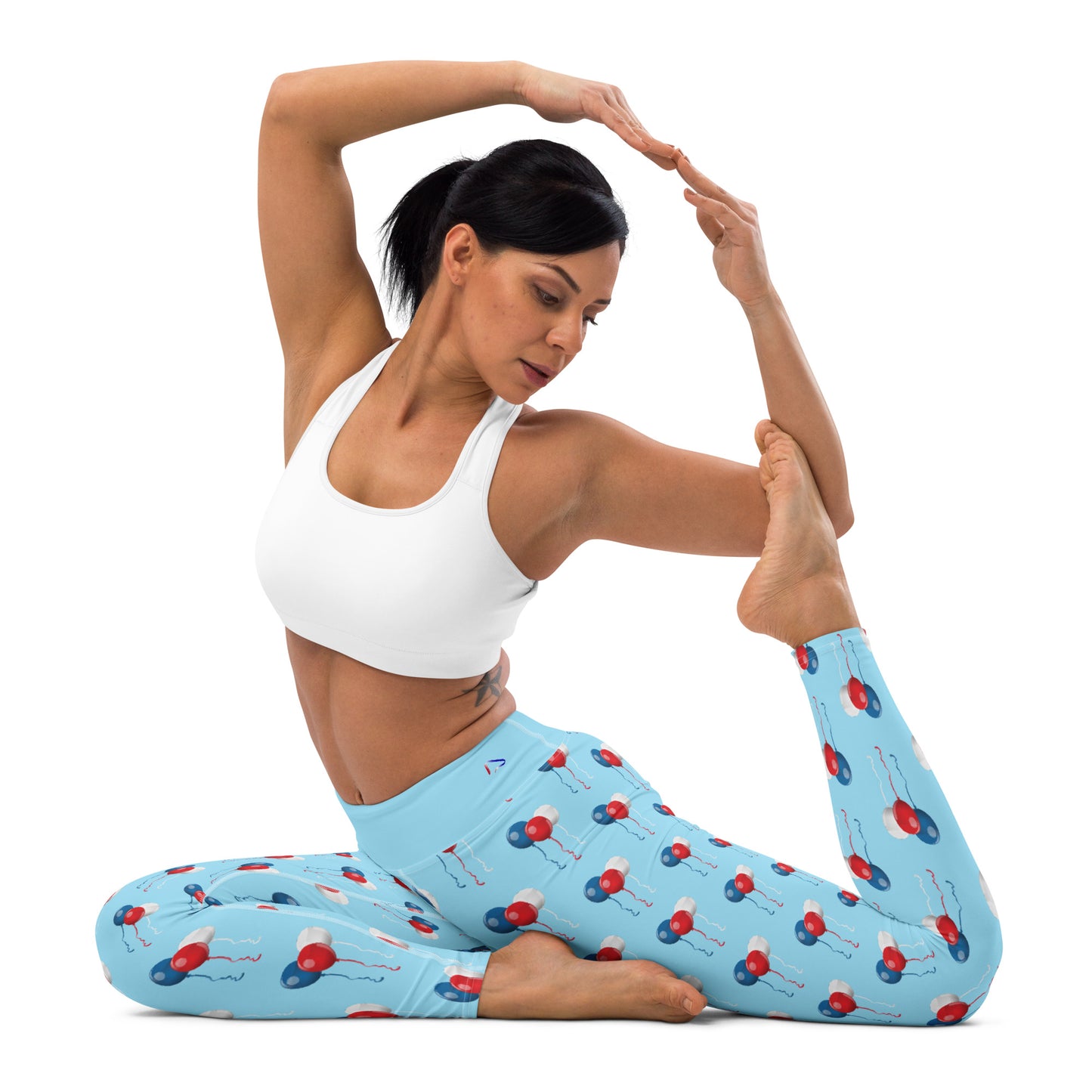 Red White & Balloon Yoga Leggings