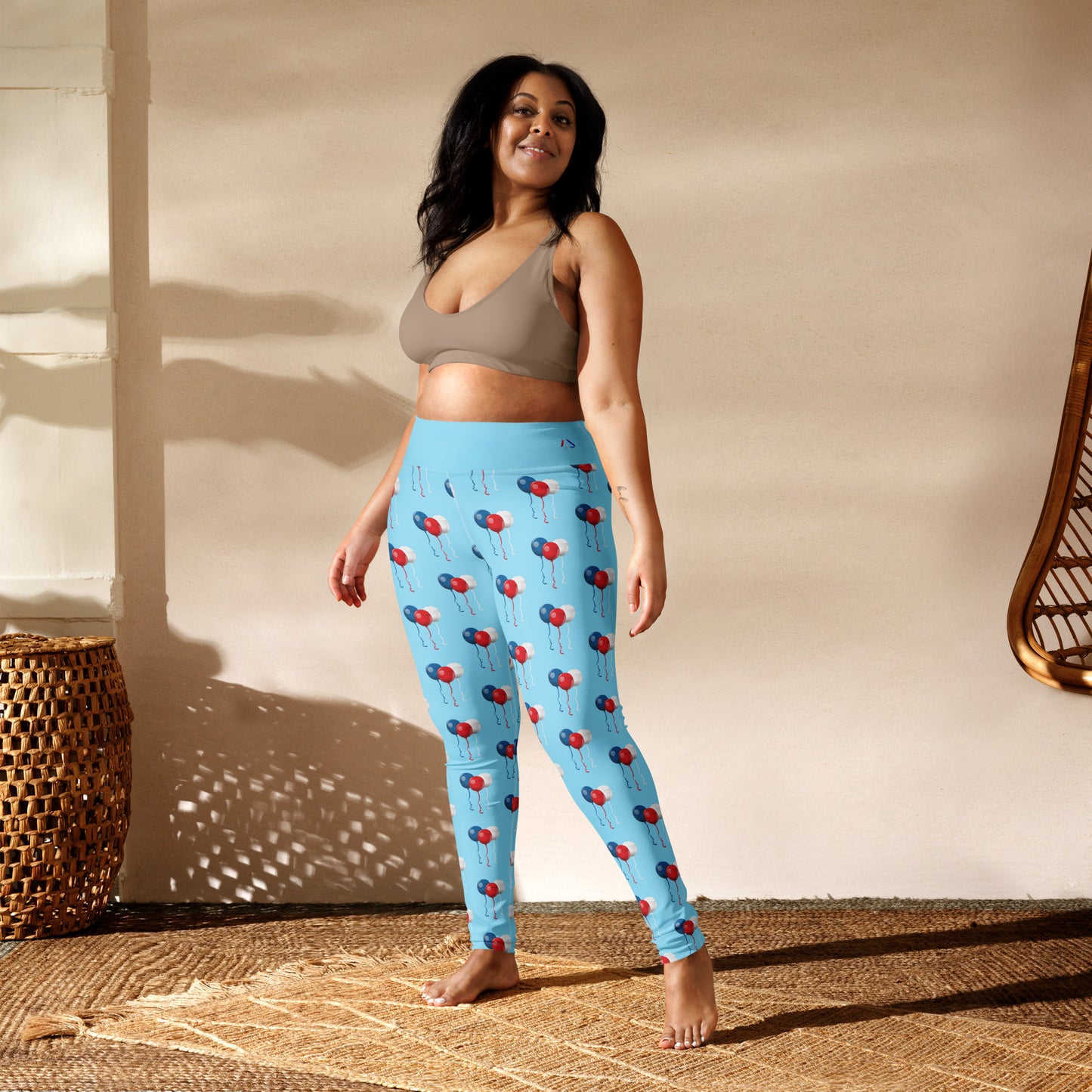 Red White & Balloon Yoga Leggings