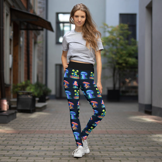 Magic Mushrooms Yoga Leggings