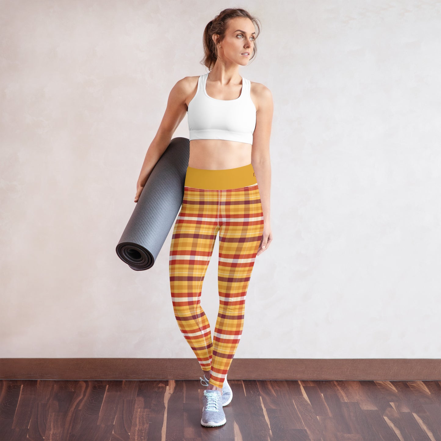 Butterscotch Pudding Plaid Yoga Leggings