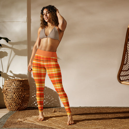 Pumpkin Plaid Yoga Leggings