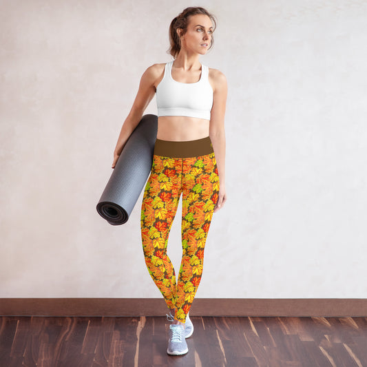 Fallen Fall Leaves Yoga Leggings