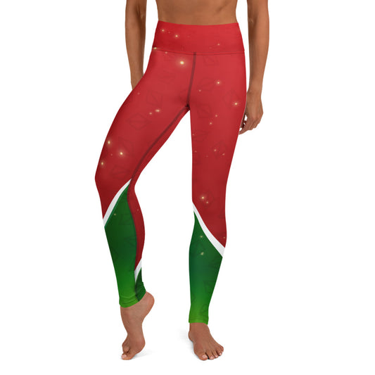 Red Green Triangle Yoga Leggings