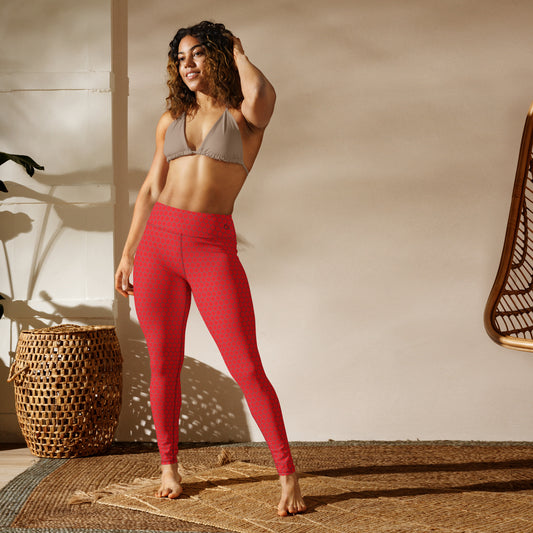 Red Carbon Fiber Yoga Leggings