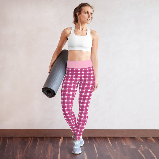 Pretty in Pink Plaid Yoga Leggings