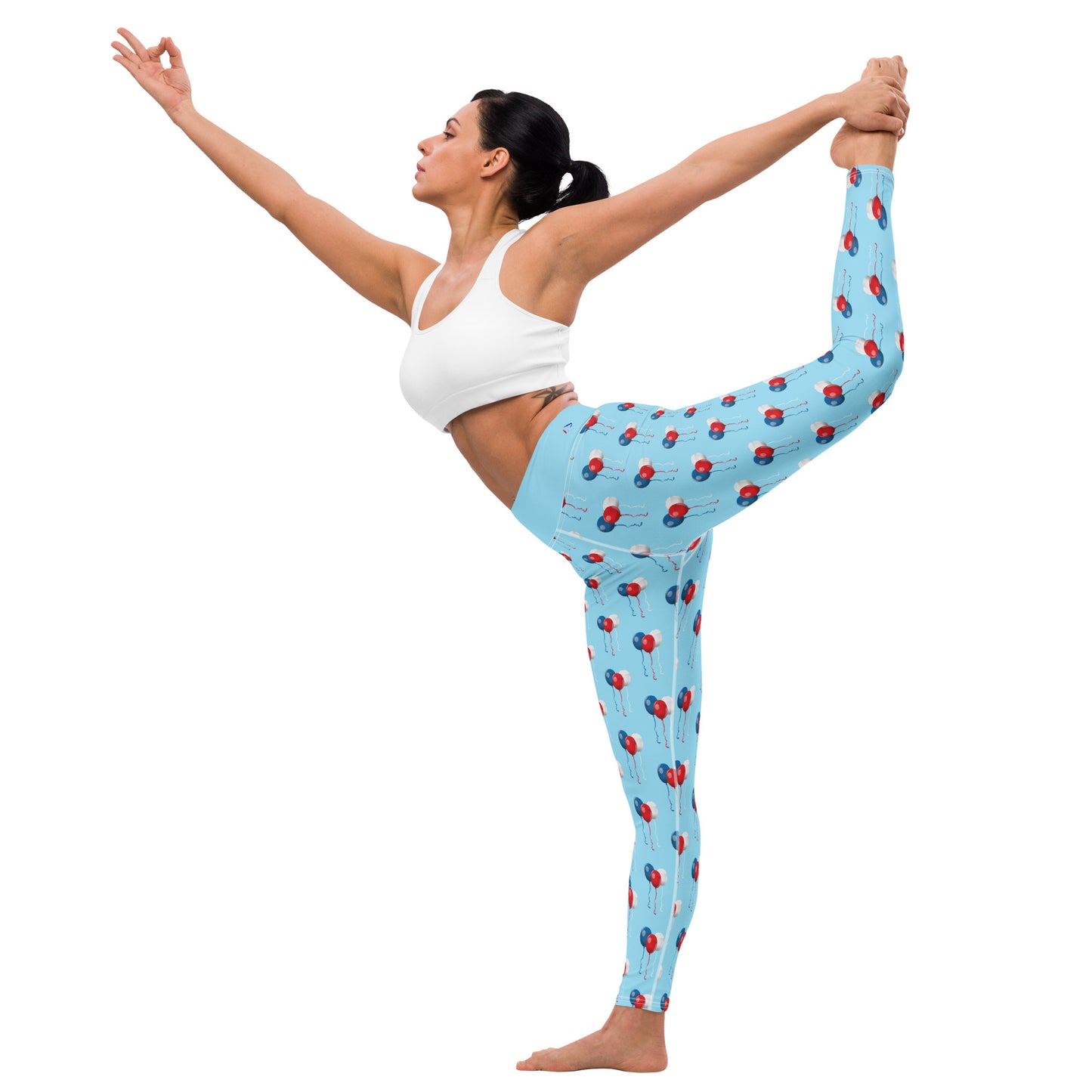 Red White & Balloon Yoga Leggings