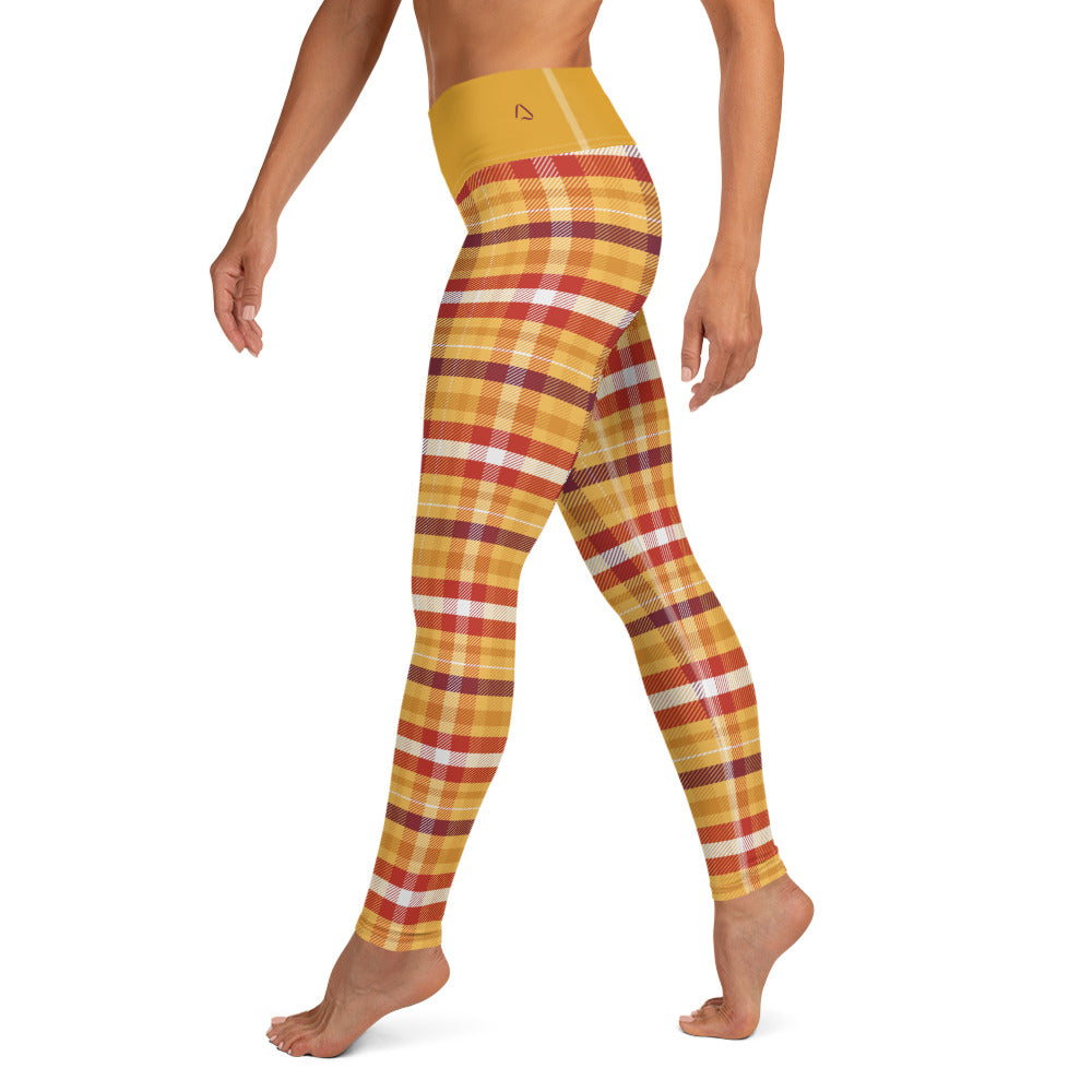 Butterscotch Pudding Plaid Yoga Leggings