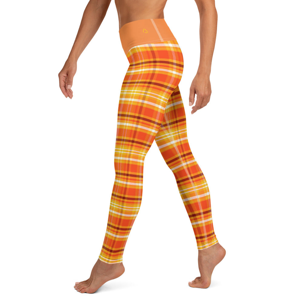 Pumpkin Plaid Yoga Leggings