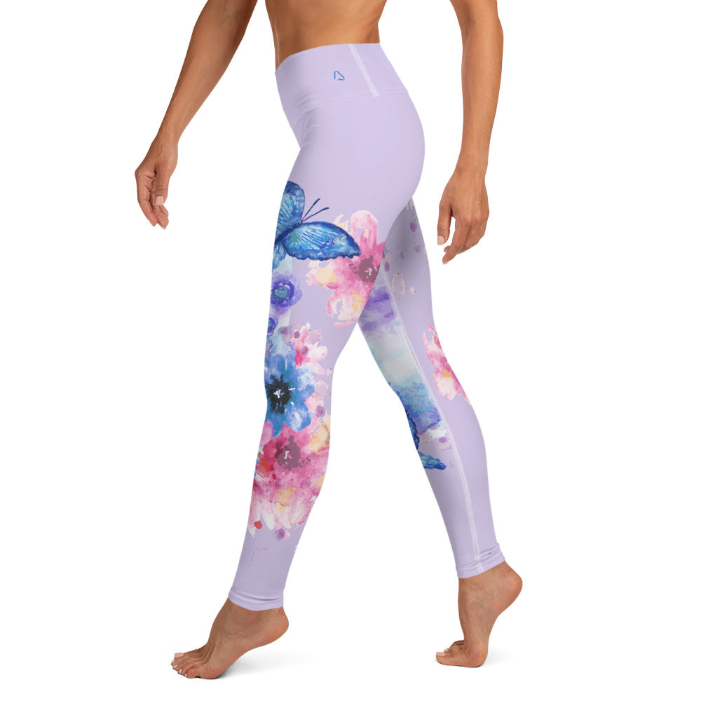 Watercolor Spring Yoga Leggings