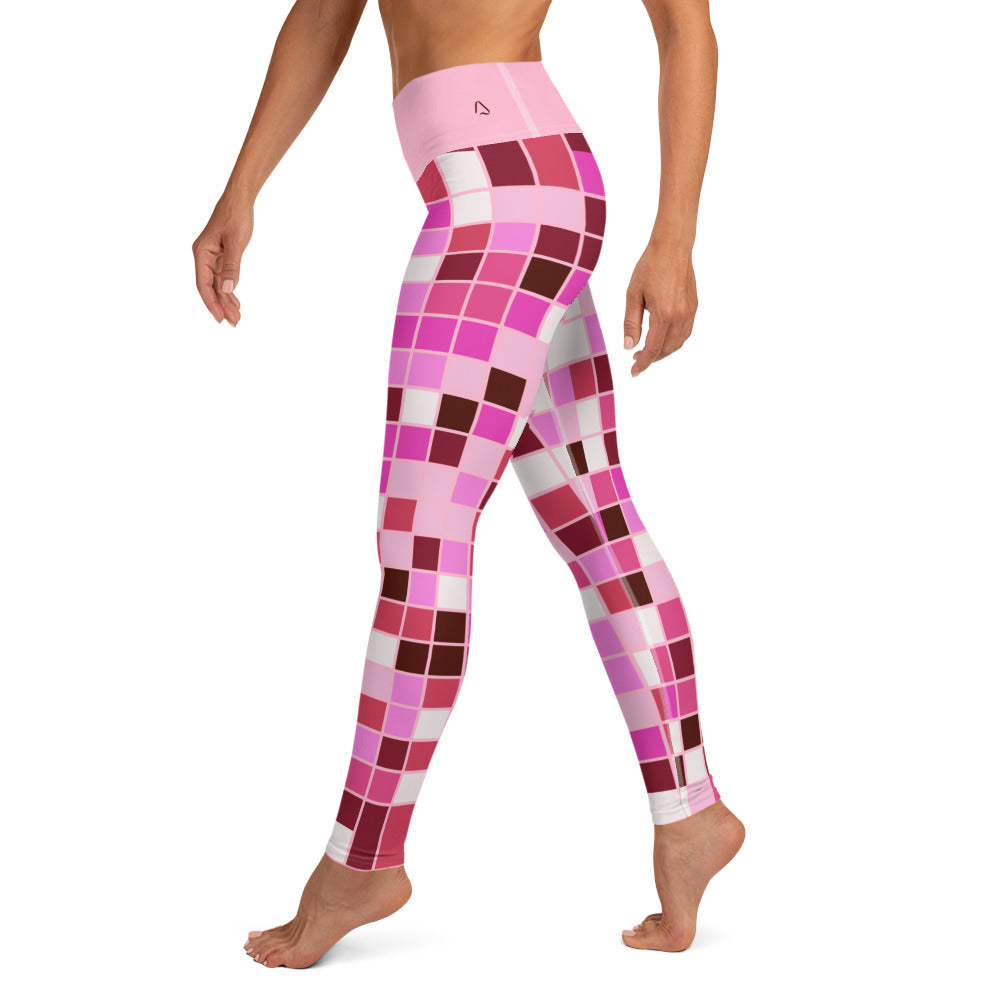 Pink Tile Yoga Leggings