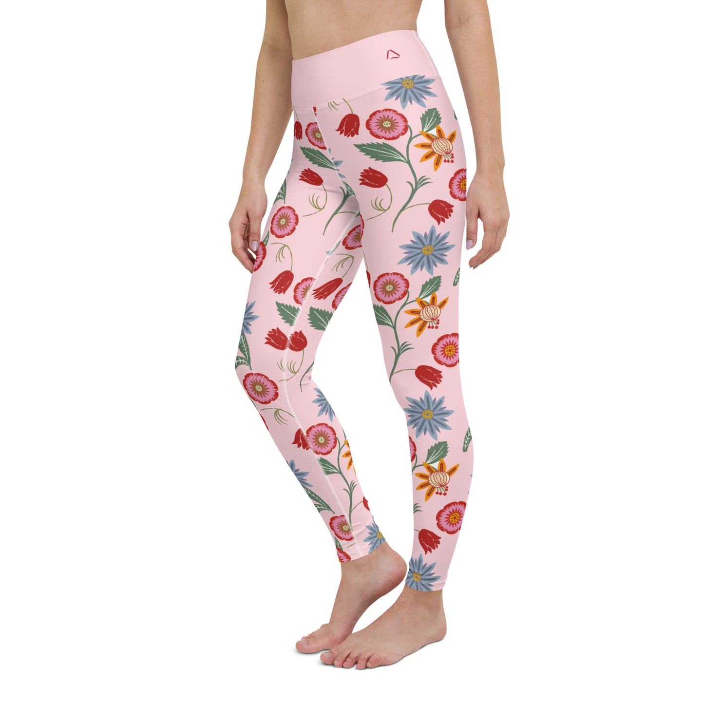 Vintage Pink Floral Yoga Leggings