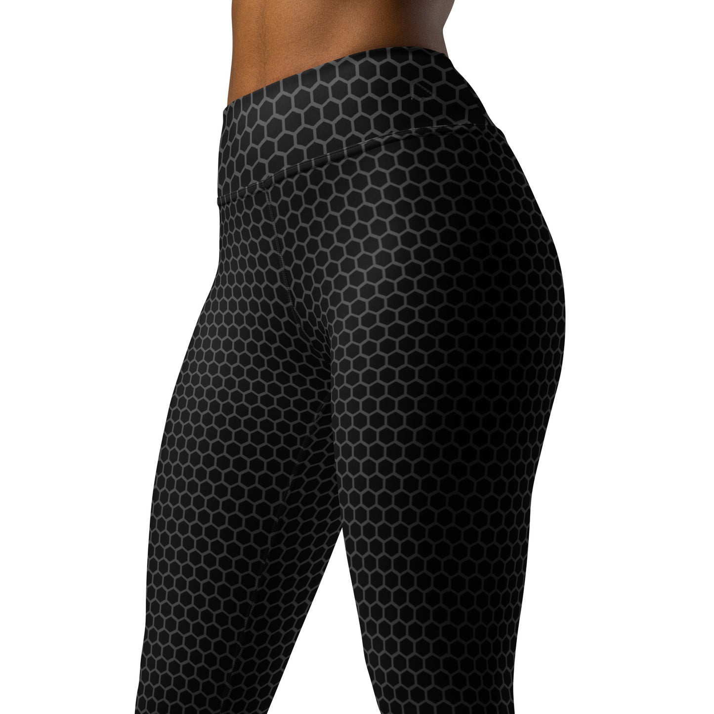 Black Carbon Fiber Yoga Leggings