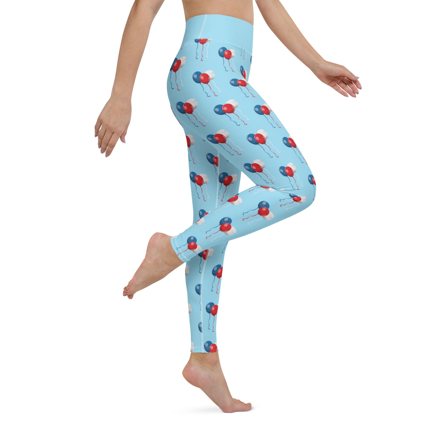 Red White & Balloon Yoga Leggings