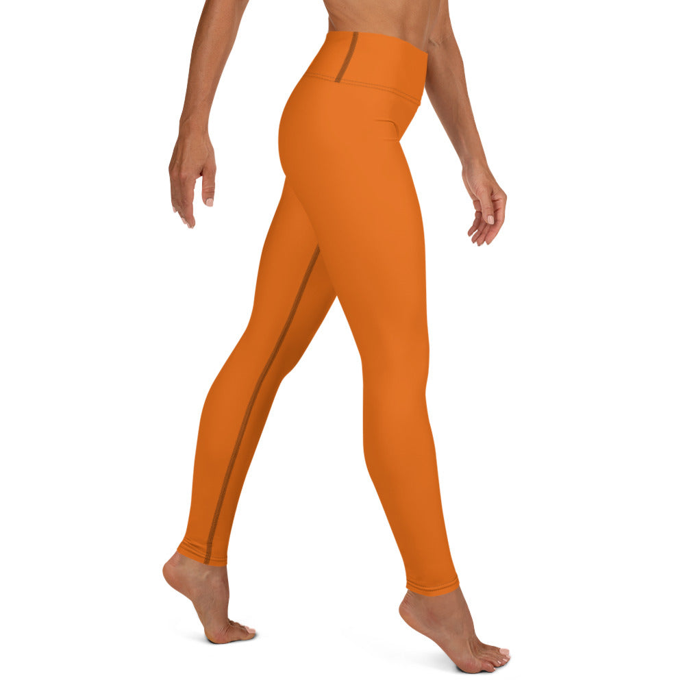 Solid Orange Yoga Leggings