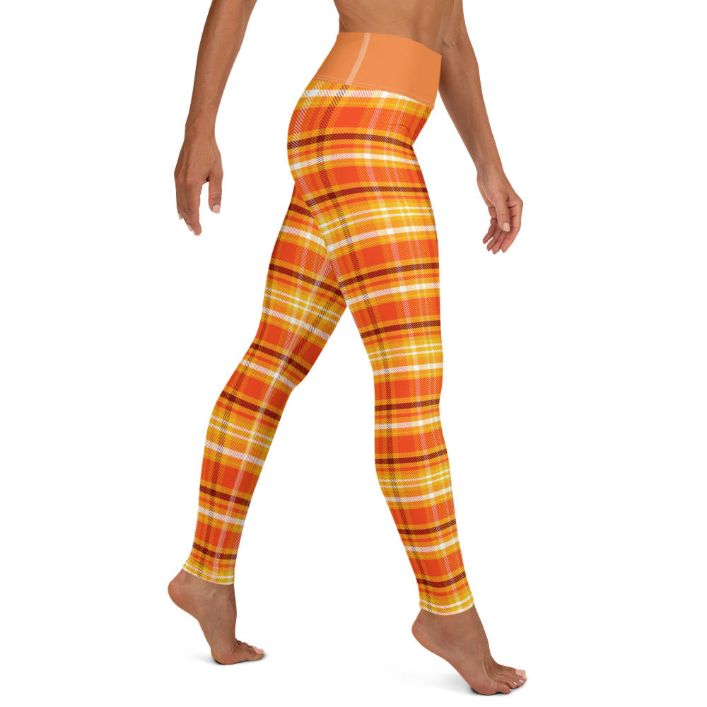 Pumpkin Plaid Yoga Leggings