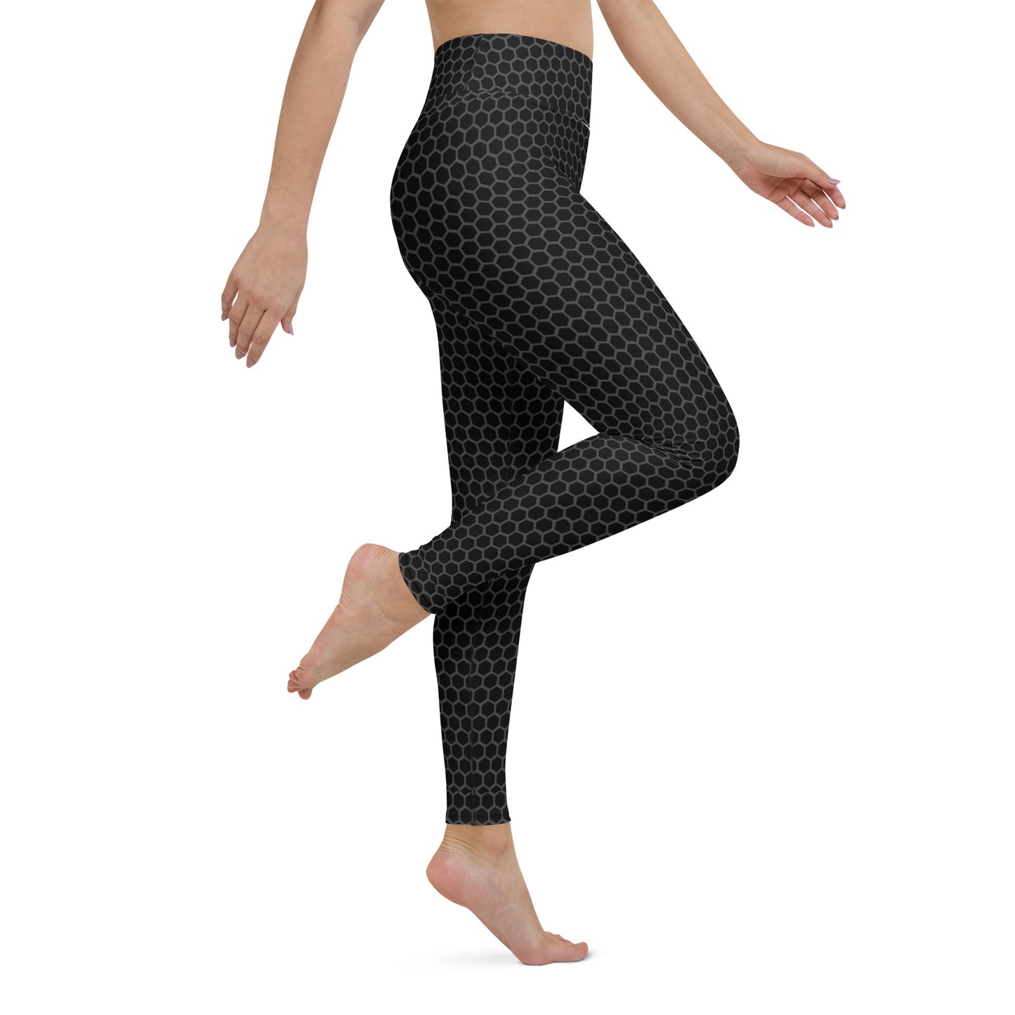 Black Carbon Fiber Yoga Leggings