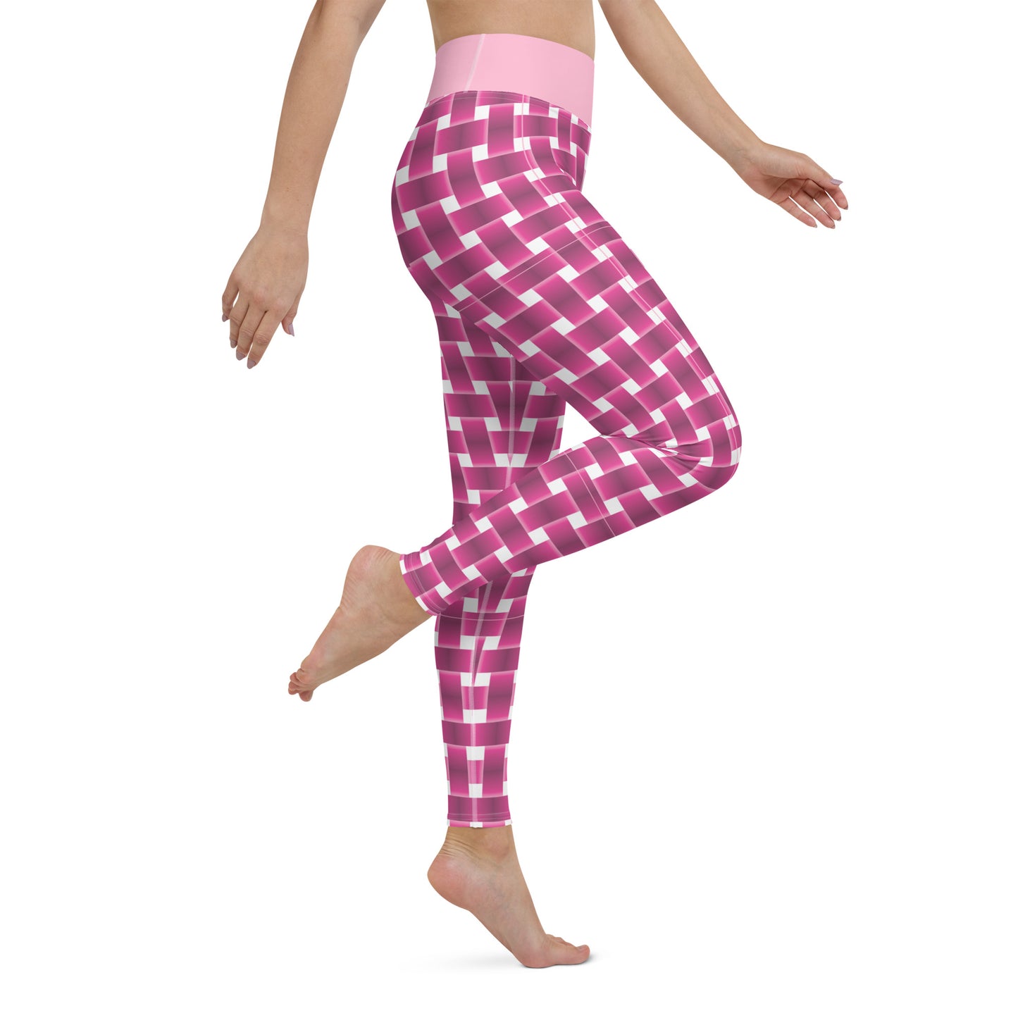 Pretty in Pink Plaid Yoga Leggings