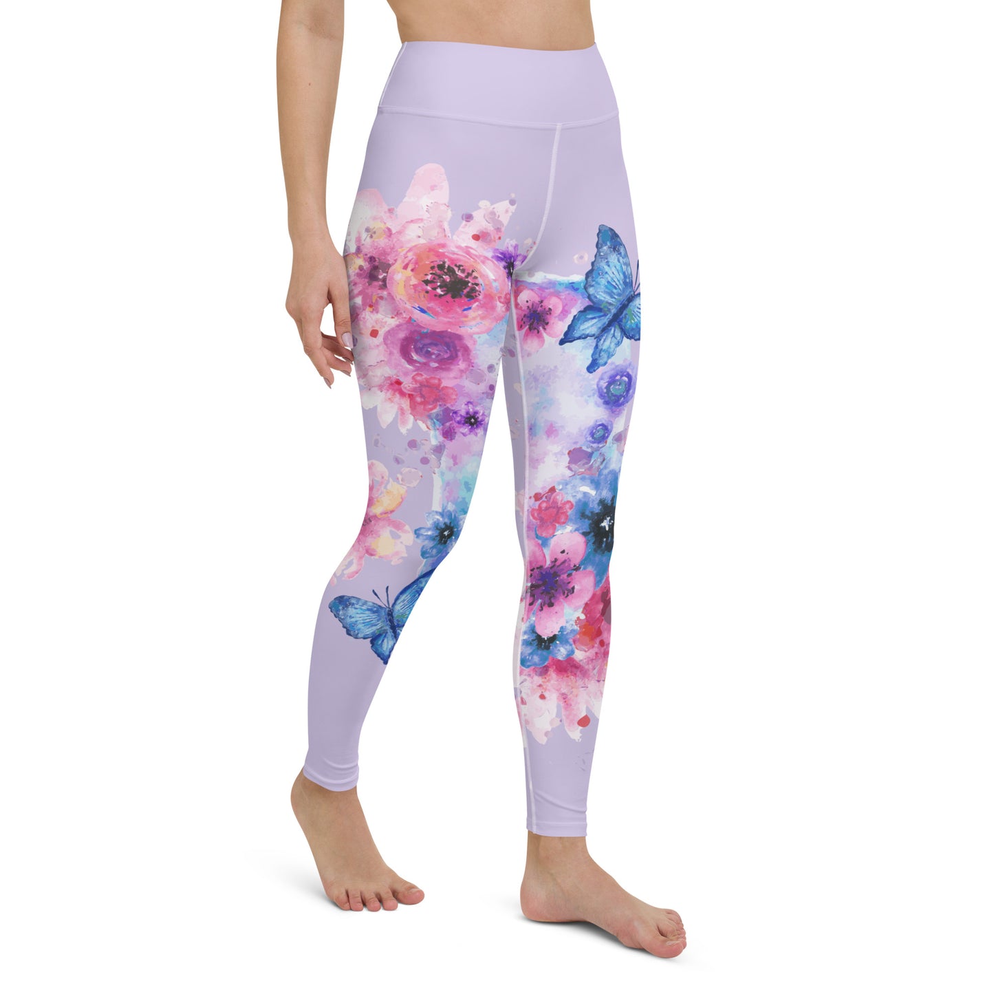 Watercolor Spring Yoga Leggings