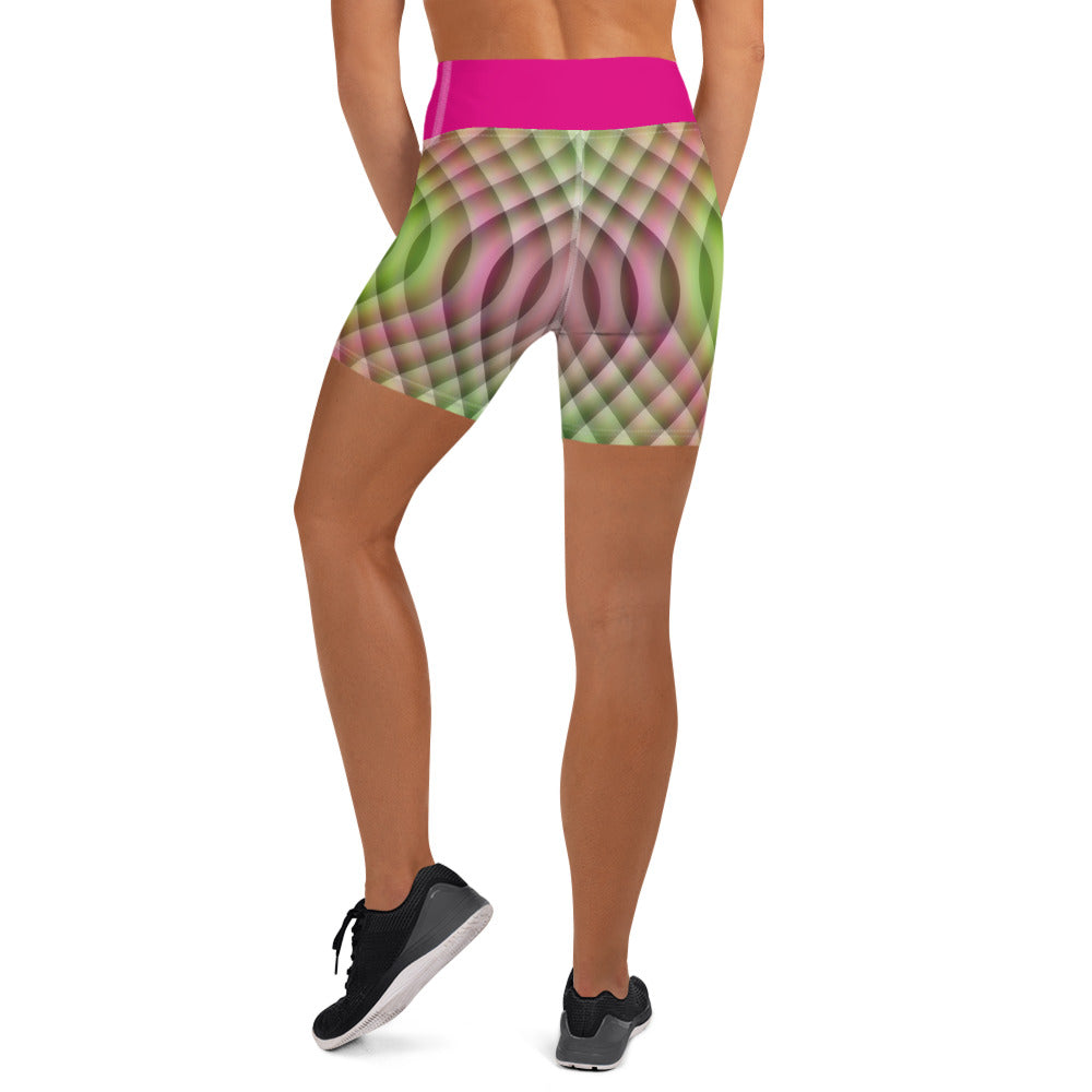 Watermelon Kaleidoscope Yoga Shorts