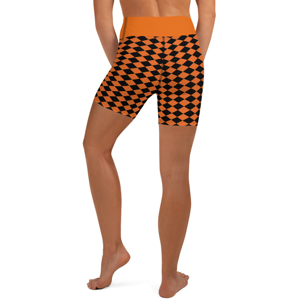 Haunted Checkerboard Yoga Shorts