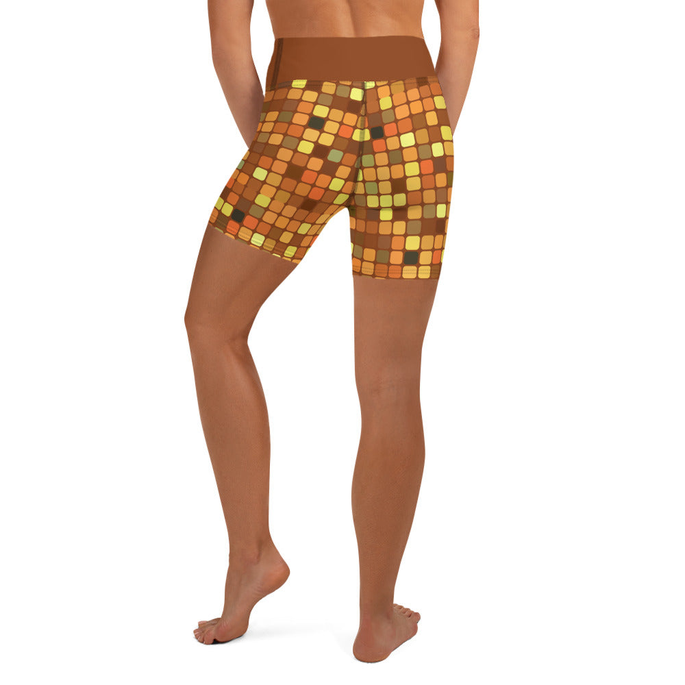 Fall Disco Ball Yoga Shorts