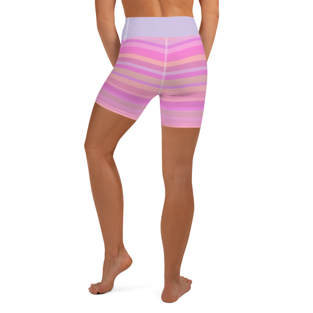 Pastel Pinstripes Yoga Shorts