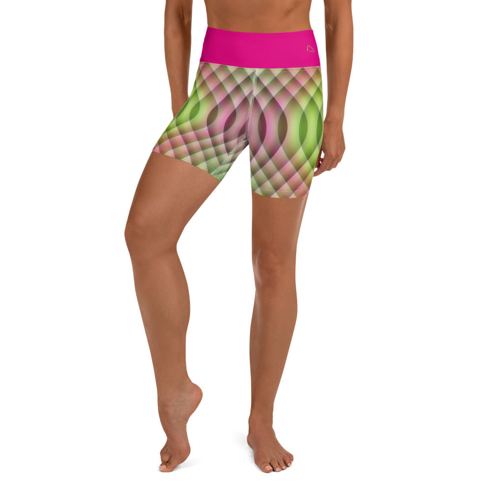 Watermelon Kaleidoscope Yoga Shorts