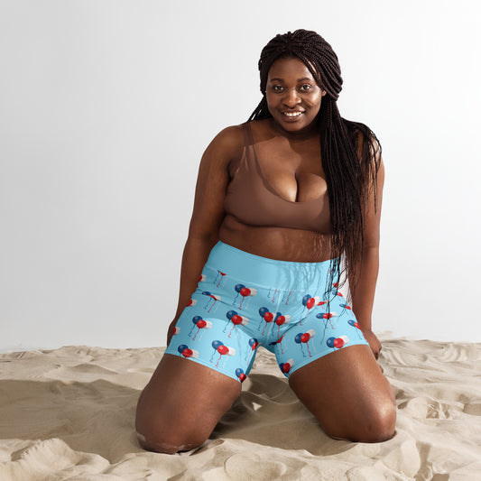 Red White & Balloon Yoga Shorts