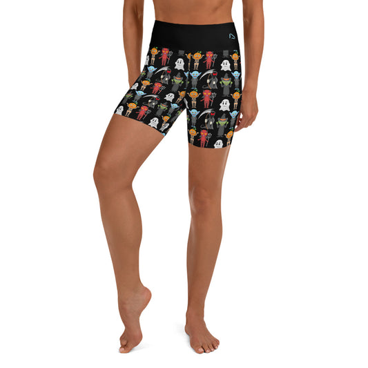 Cute Monster Mash Yoga Shorts