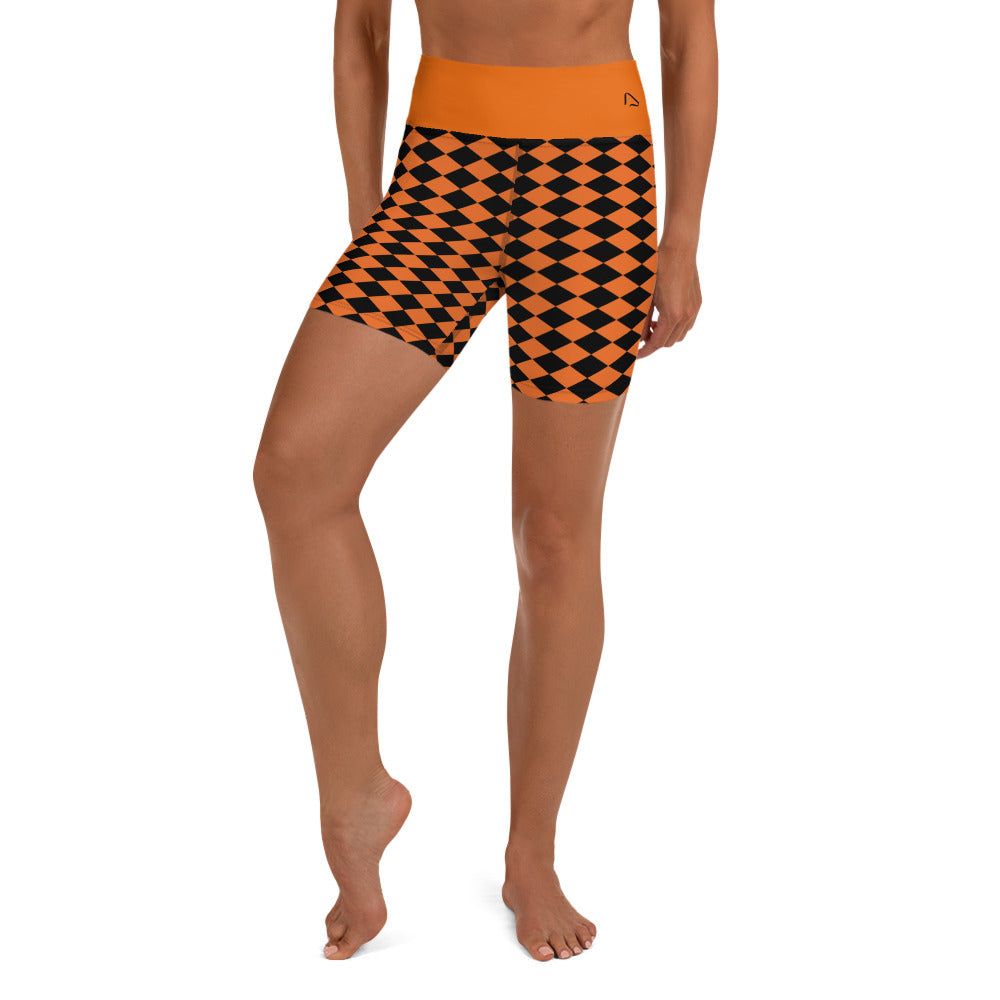 Haunted Checkerboard Yoga Shorts