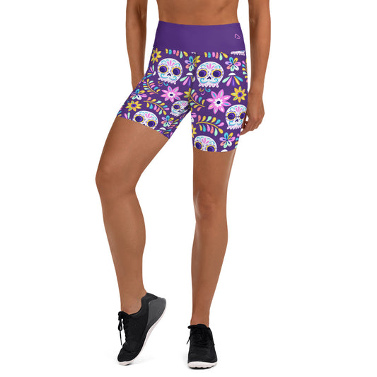 Dia de los Muertos Yoga Shorts