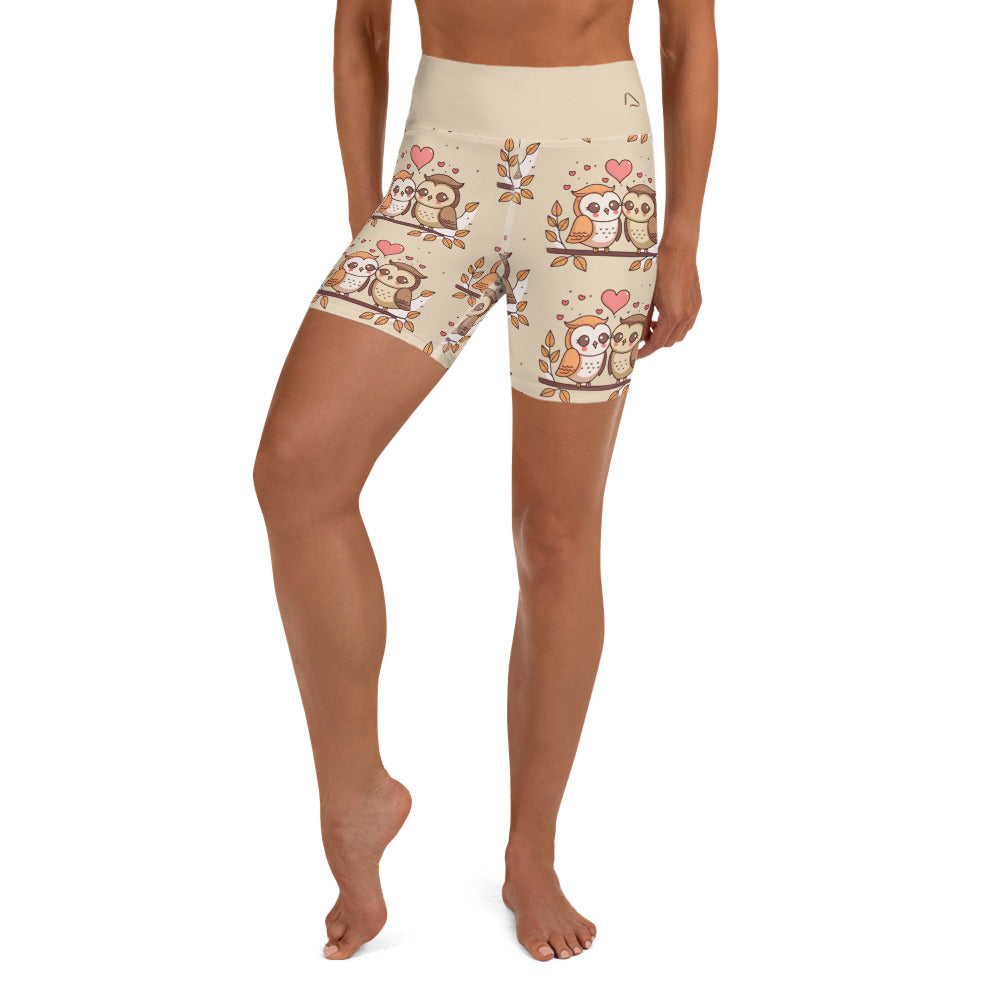 Owl the Love in the World Yoga Shorts