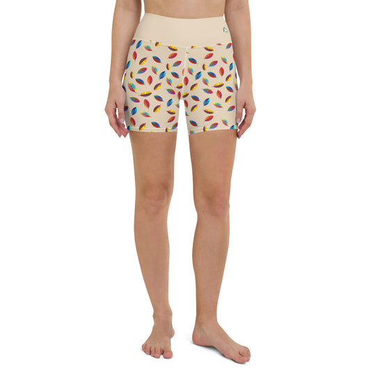 Neon Trees Leaves Yoga Shorts