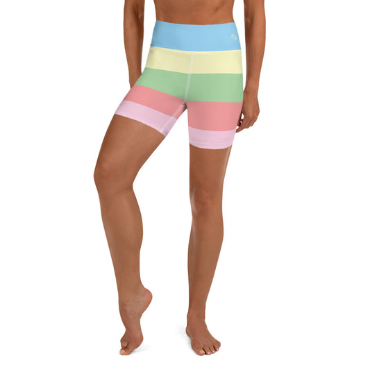 Spring Stripes Yoga Shorts