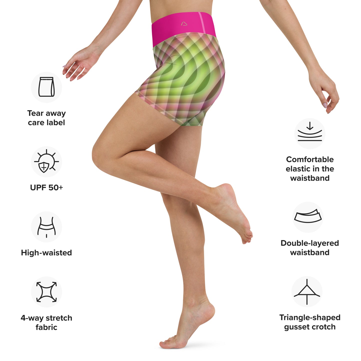 Watermelon Kaleidoscope Yoga Shorts