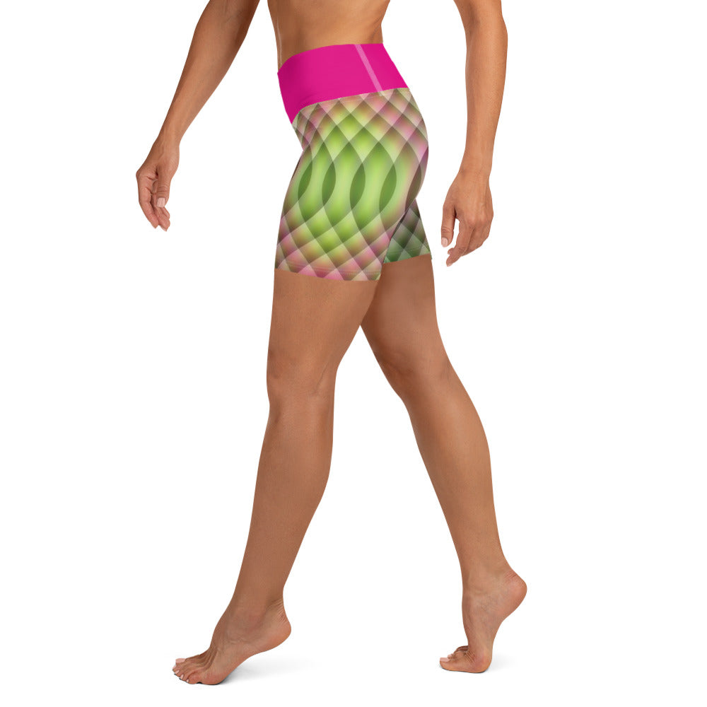 Watermelon Kaleidoscope Yoga Shorts