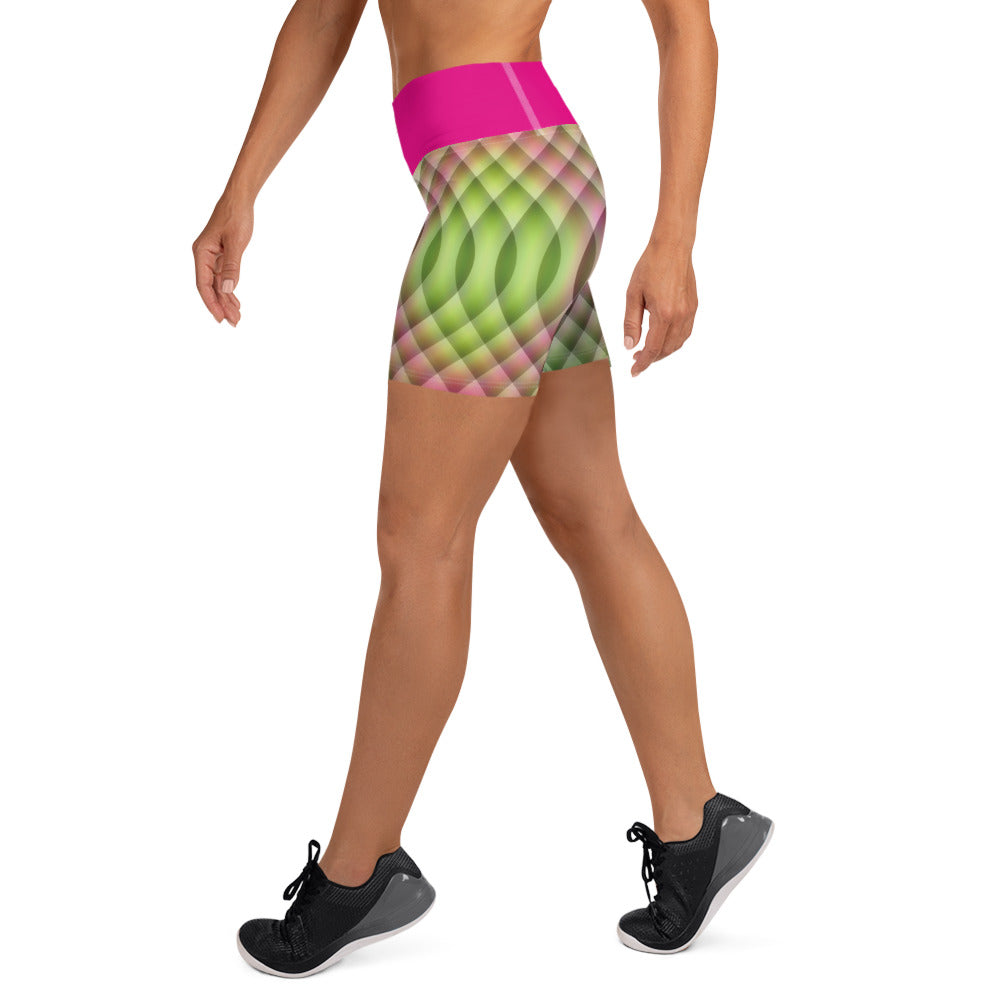 Watermelon Kaleidoscope Yoga Shorts