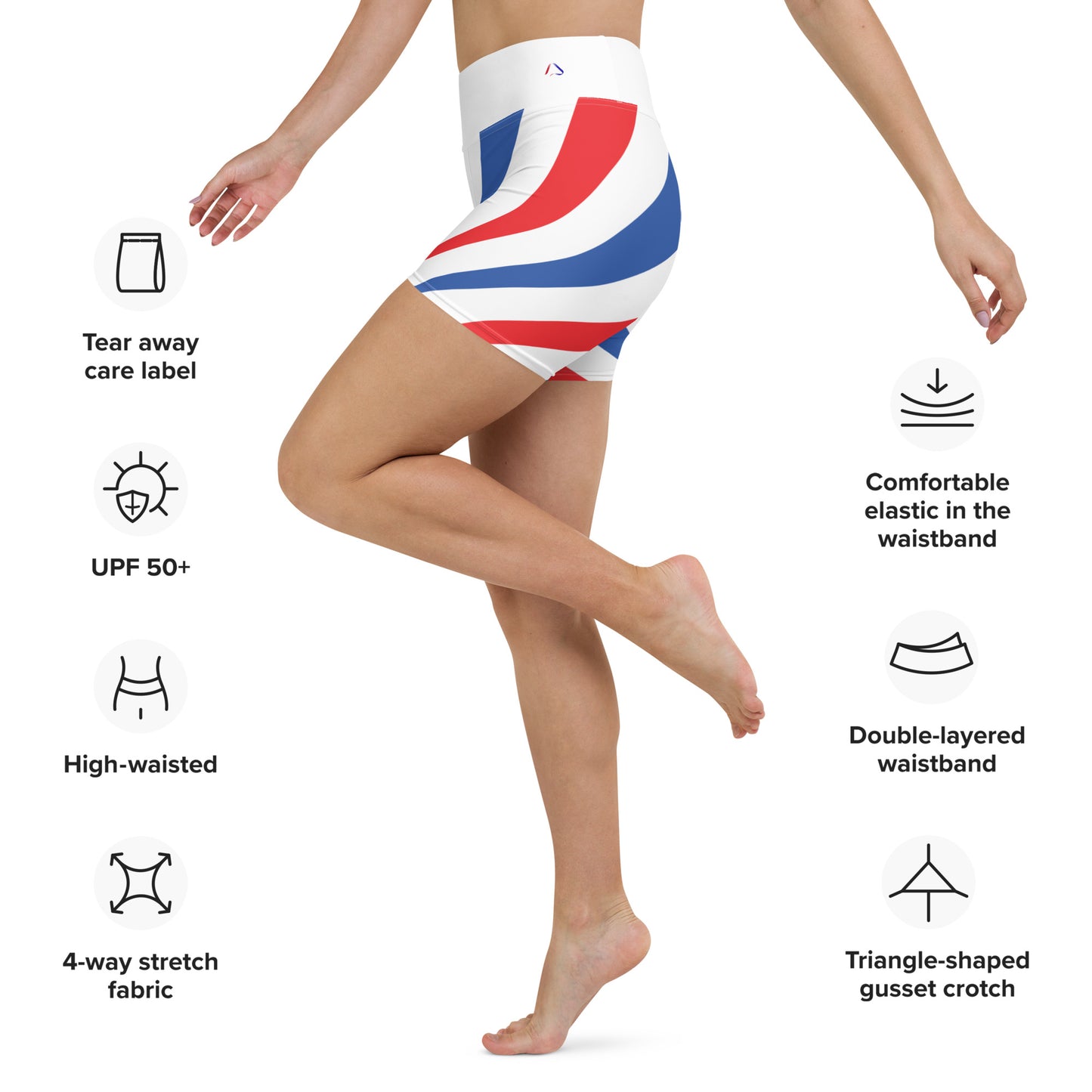 Red White & Boom Yoga Shorts