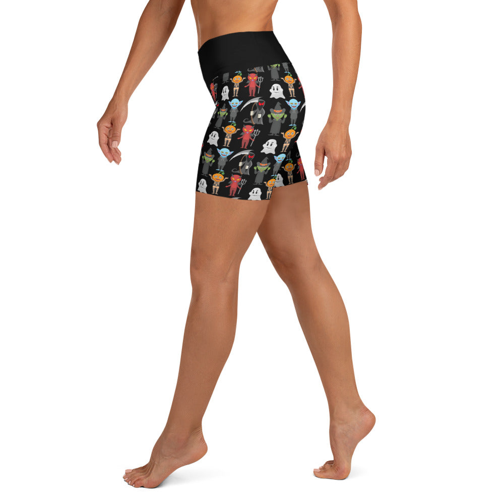 Cute Monster Mash Yoga Shorts