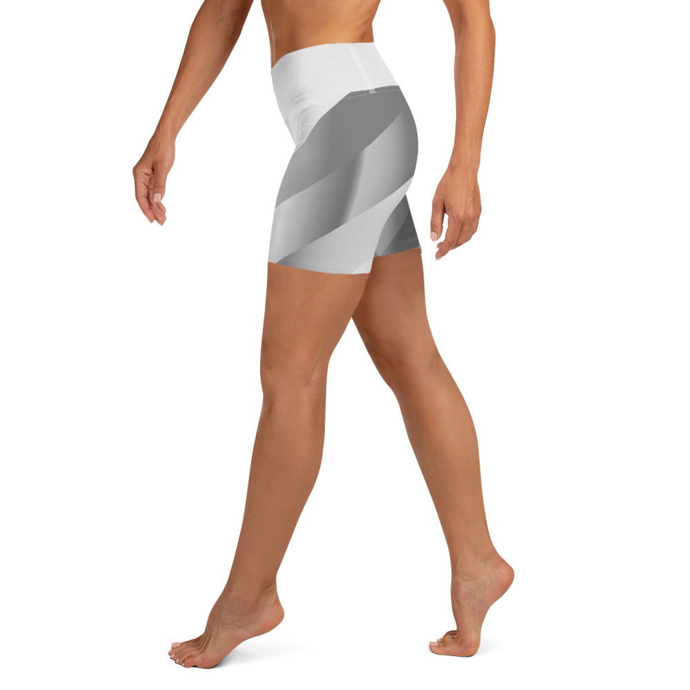 Scintillating Silver Yoga Shorts