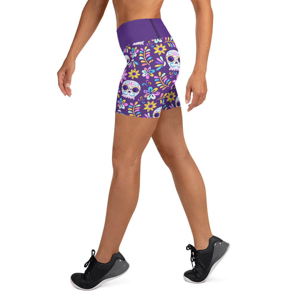 Dia de los Muertos Yoga Shorts