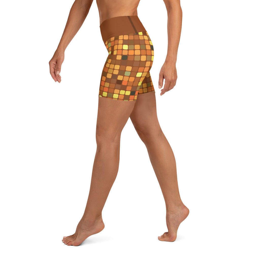 Fall Disco Ball Yoga Shorts