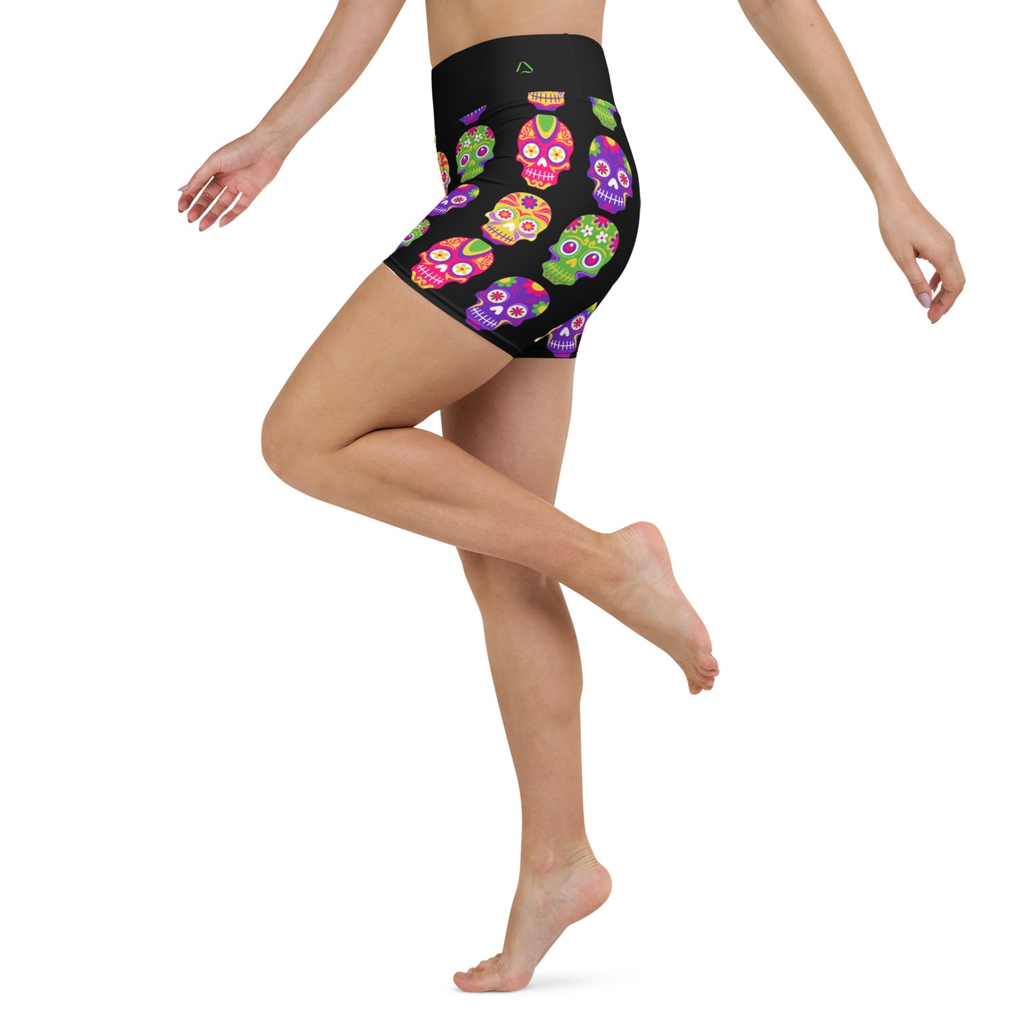 Black in Back Sugar Skulls Yoga Shorts