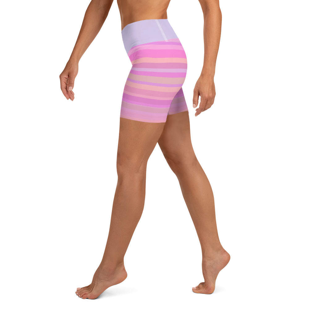 Pastel Pinstripes Yoga Shorts