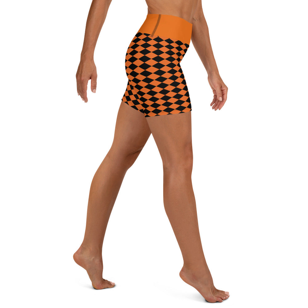 Haunted Checkerboard Yoga Shorts