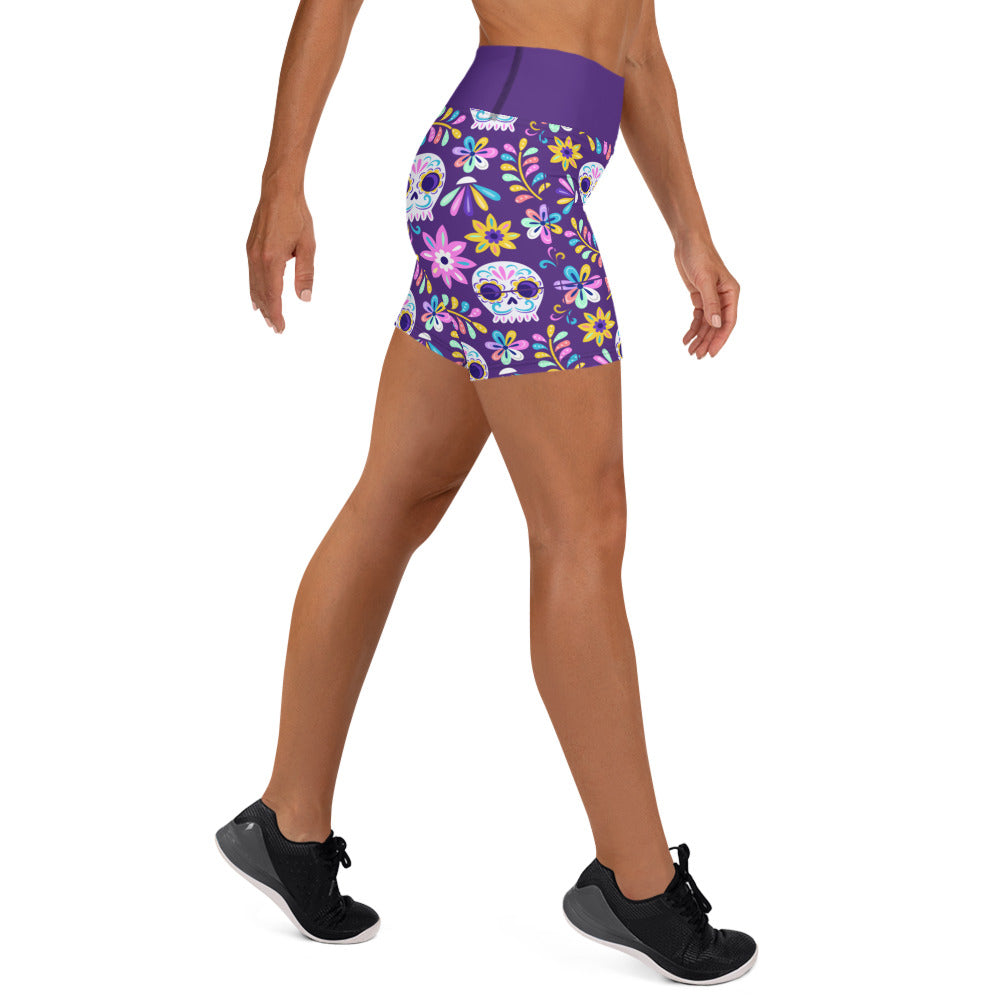 Dia de los Muertos Yoga Shorts